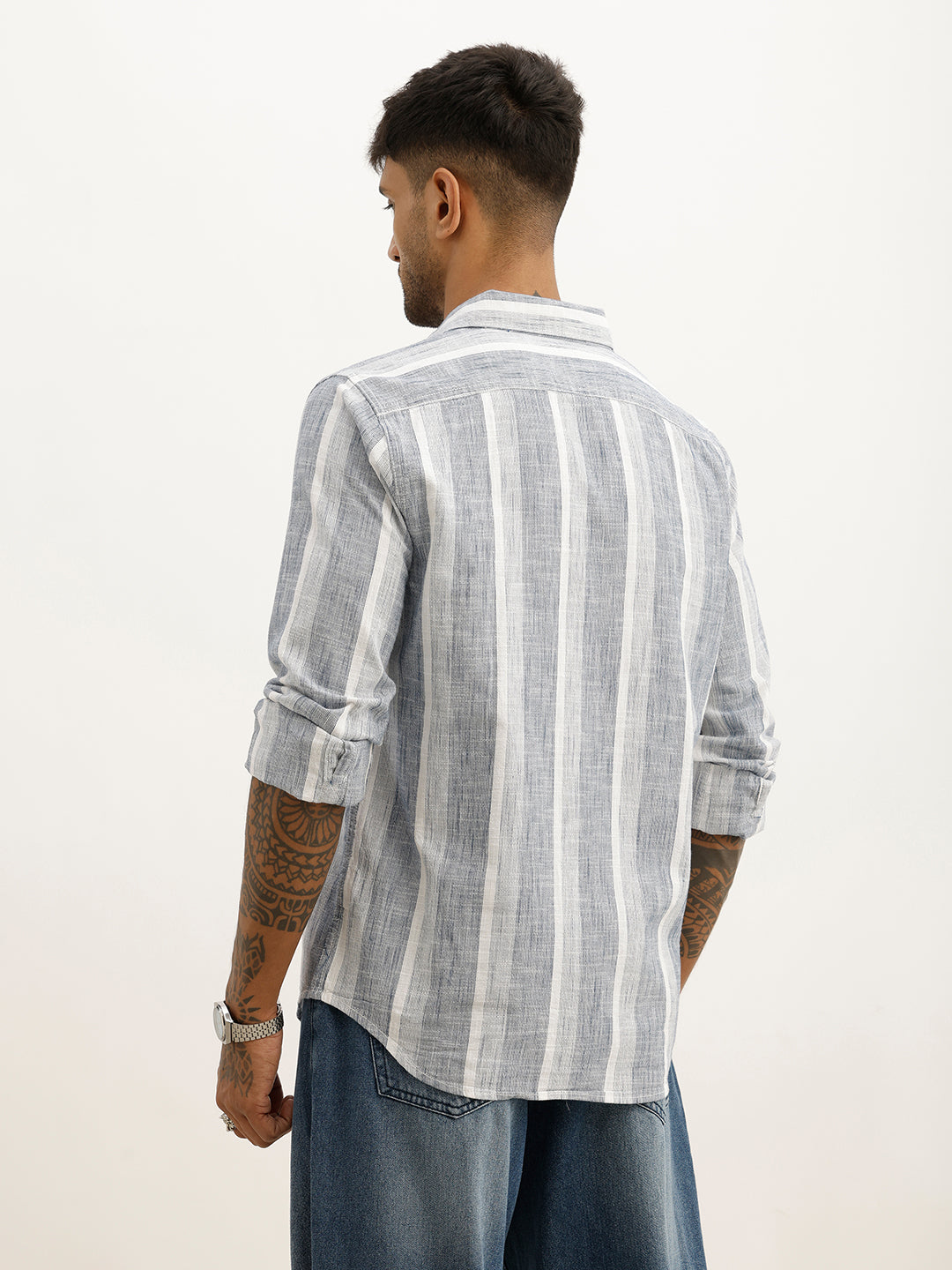Classic Slim Fit Striped Shirt | White