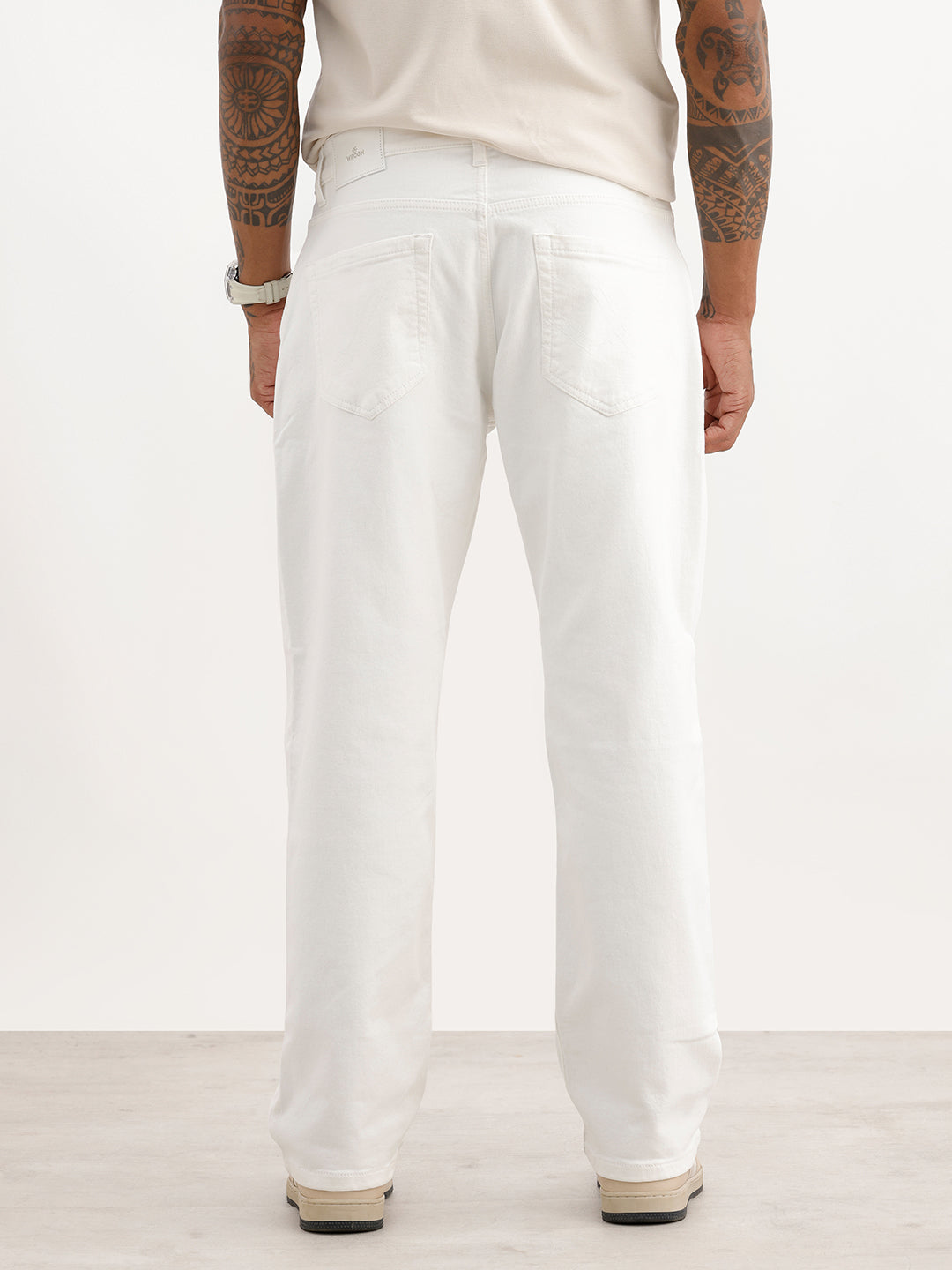 Solid Anti Fit Denim Jeans | White