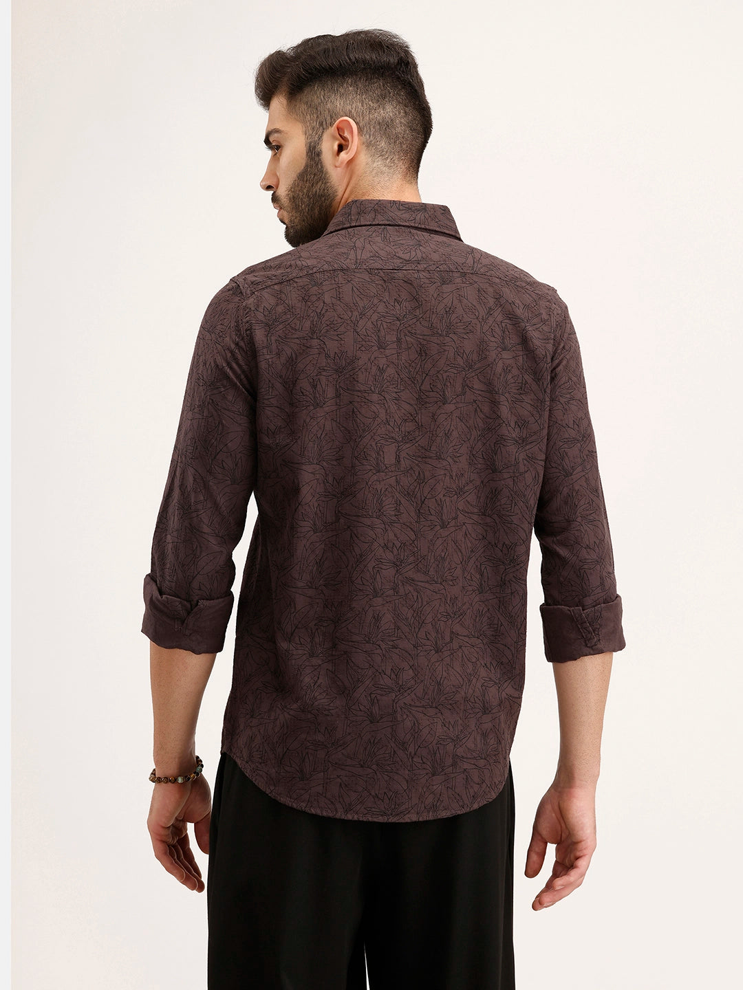 Textured Regular Fit Shirt | Brown