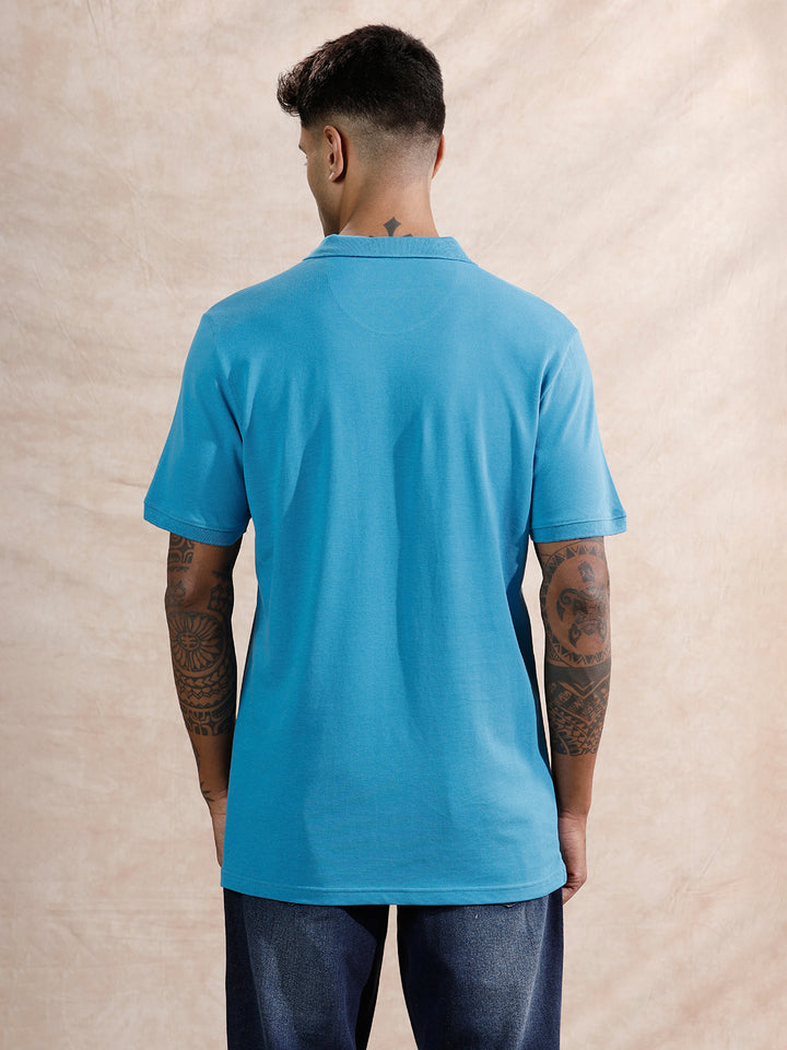 Solid Polo T-Shirt | Blue
