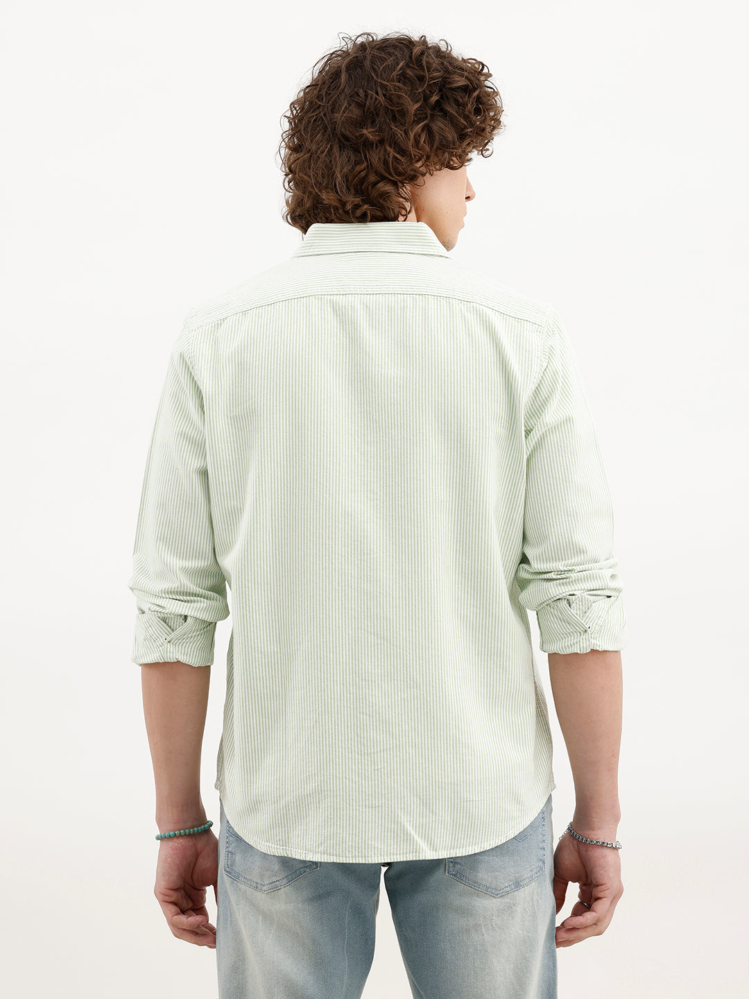 Regular Fit Striped Shirt | Light Green