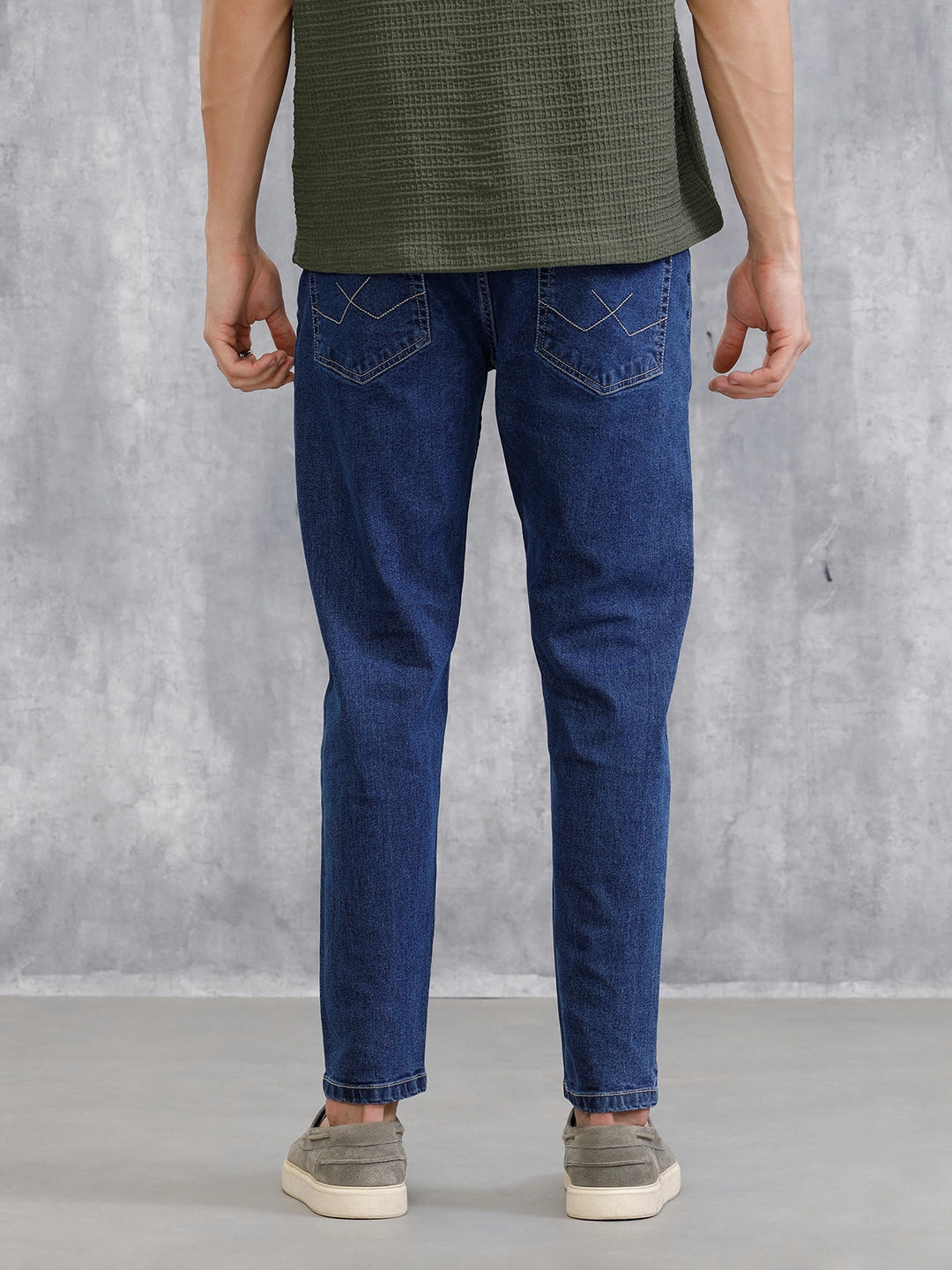 Mid Washed Skinny Crop Jeans | Med Stone