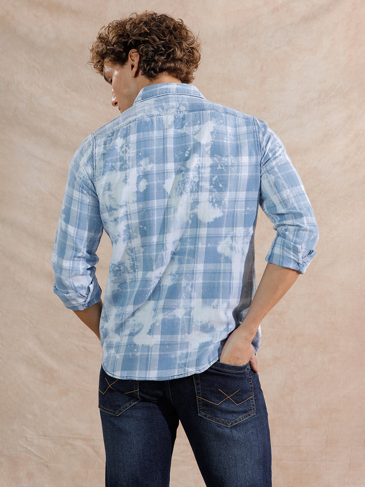 Washed Slim Fit Shirt | Light Blue
