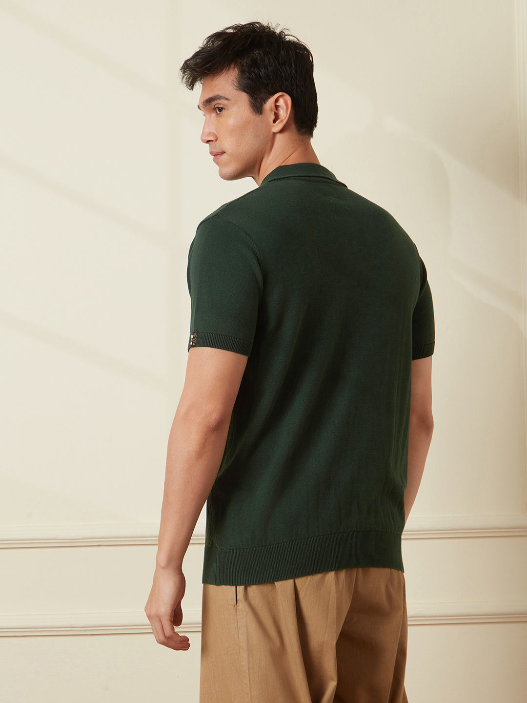 Premium Textured Flat Knit Polo T-Shirt