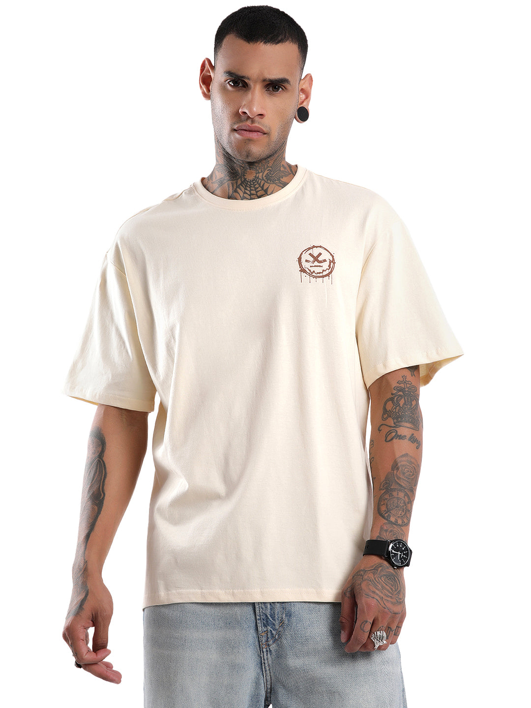 Dare You Beige Oversized T-Shirt