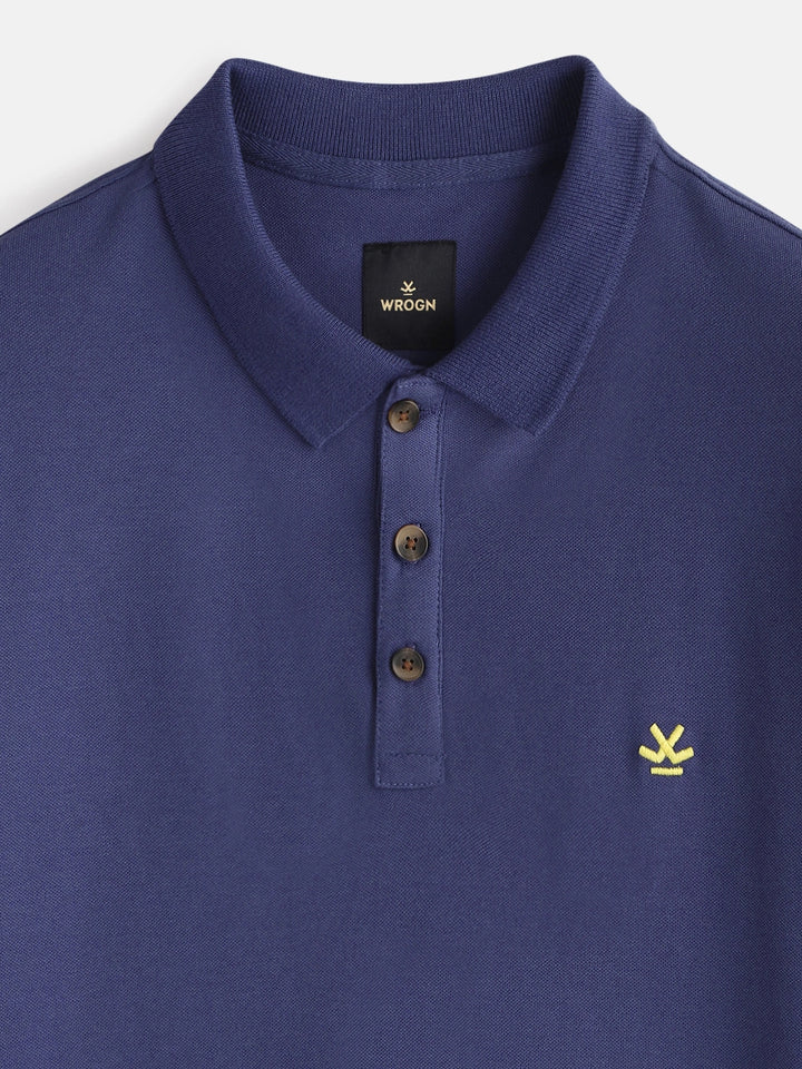 Cotton Blend Polo T-Shirt | Purple