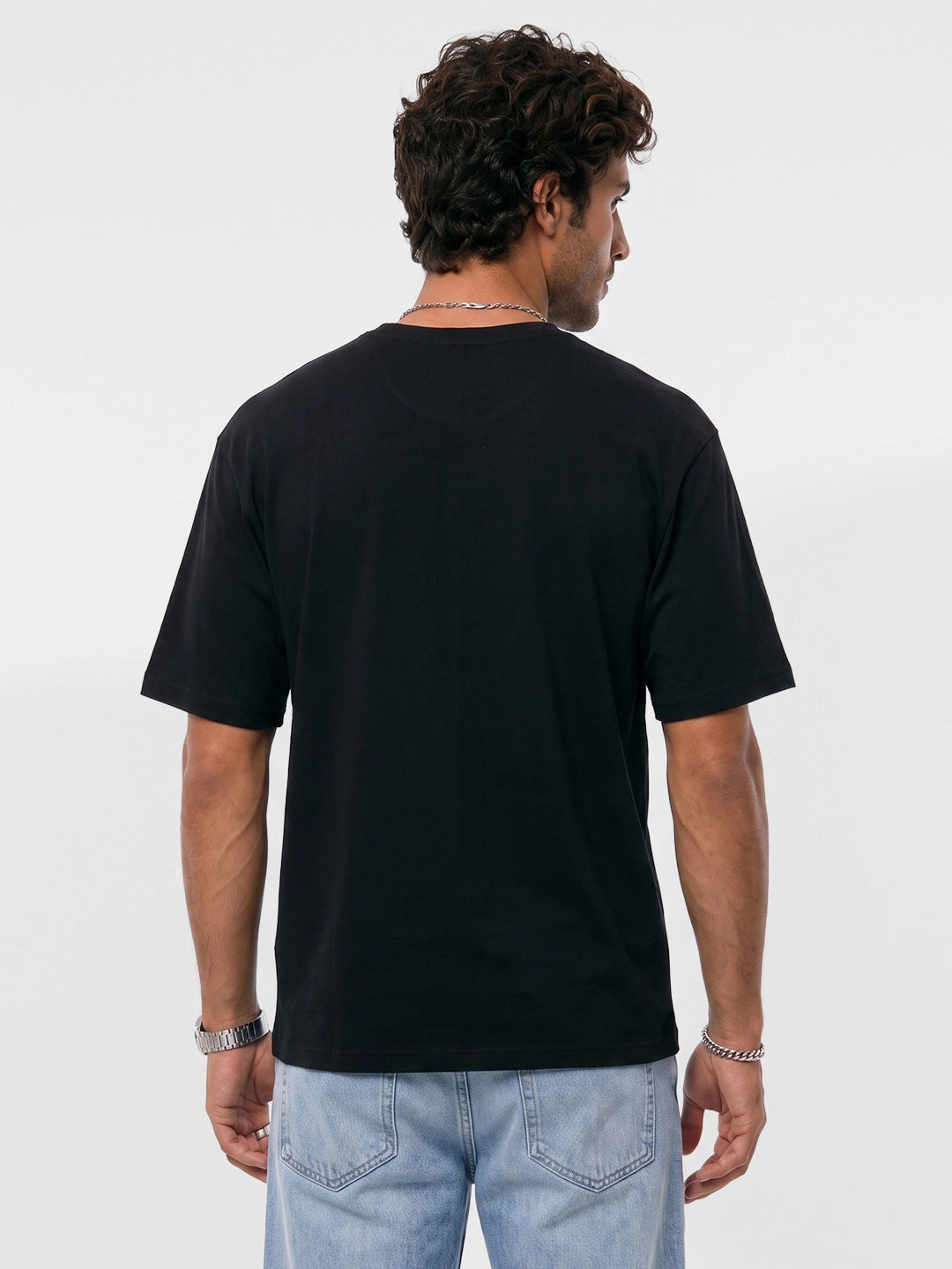Classic Embroidered Patch Detail T-Shirt | Black