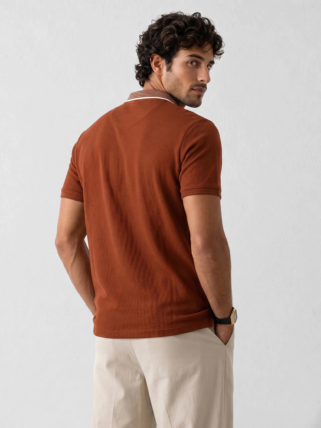Slim Fit Tipping Collar Polo T-Shirt | Maroon