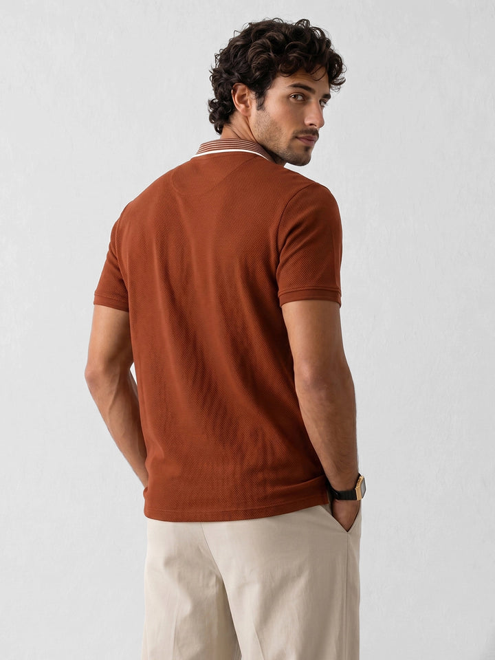 Slim Fit Tipping Collar Polo T-Shirt | Maroon