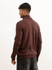 Solid Regular Fit Turtle Neck Sweater | Brown