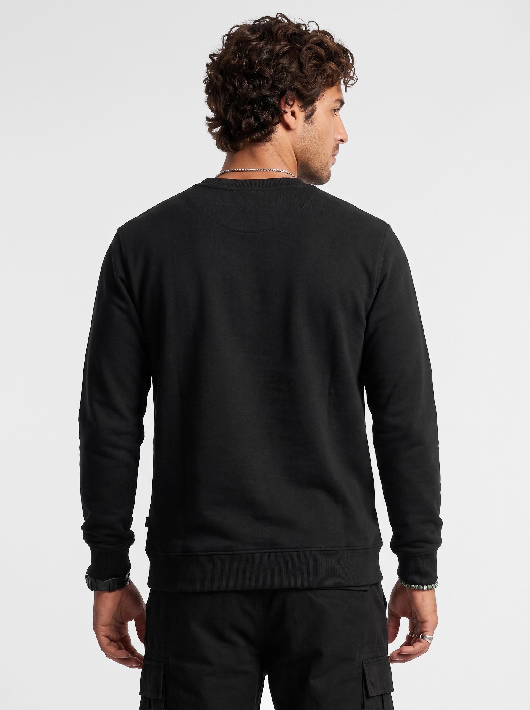 Classic Placement Printed Sweatshirt | Black