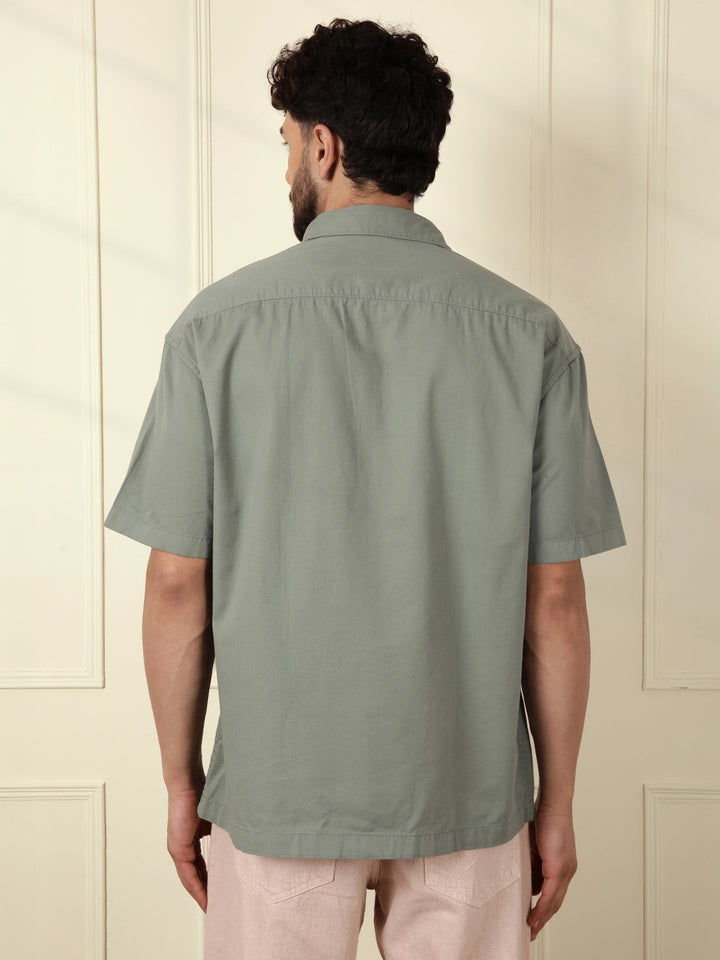 Popover Oversized Fit Shirt | Green