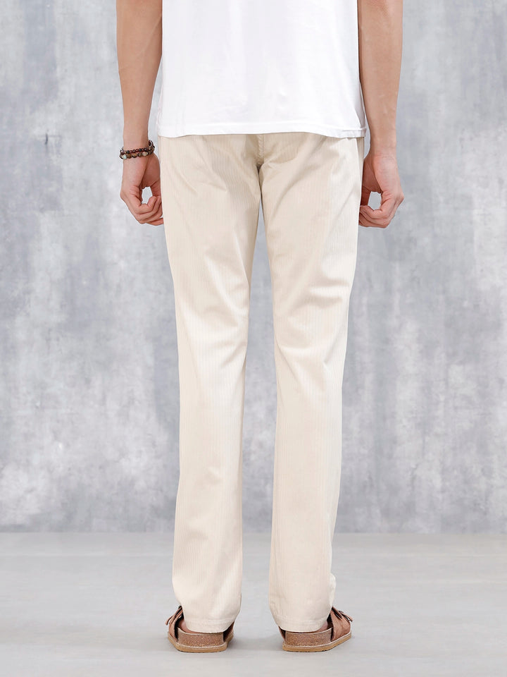 Men's Casual Straight Fit Trousers | Khaki