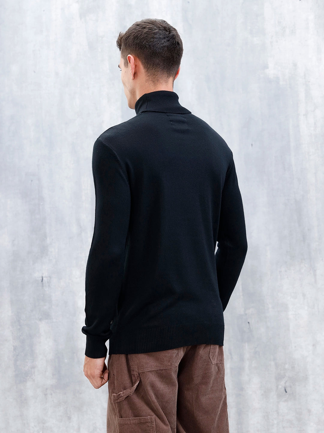 Men’s Casual Turtle Neck Sweater | Black