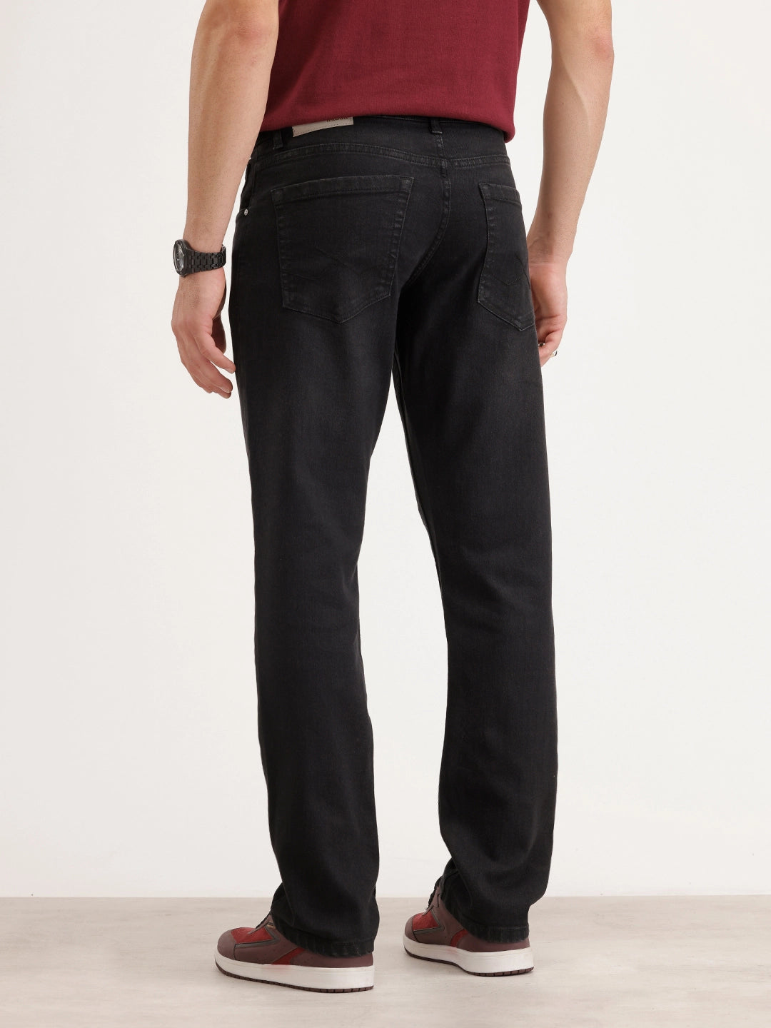 Straight Fit Denim Jeans | Black