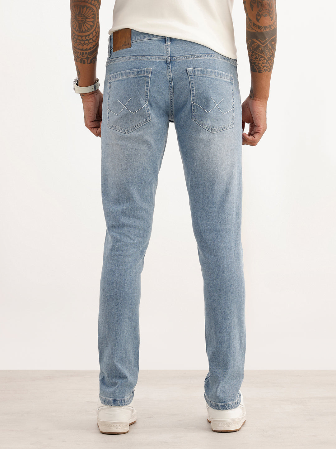 Washed Slim Fit Denim Jeans | Light Blue