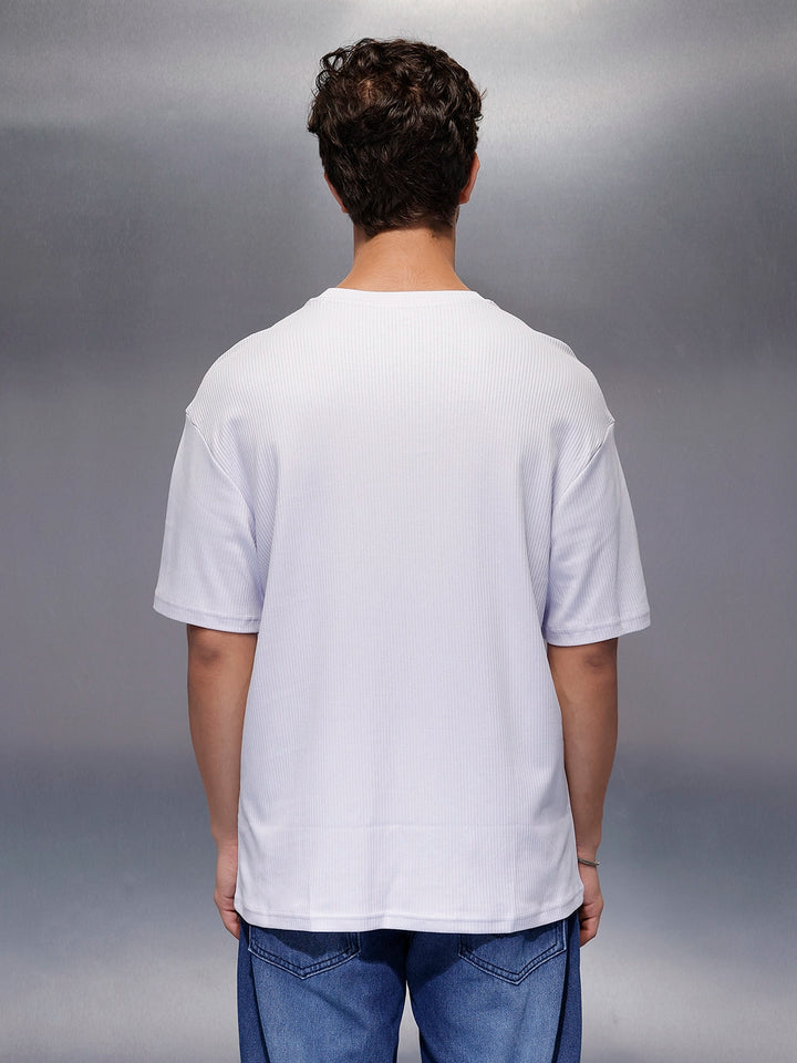 Solid Textured Regular T-Shirt   |  Lavender