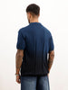 Solid Half Sleeve Flat Knit Shirt | Navy Blue