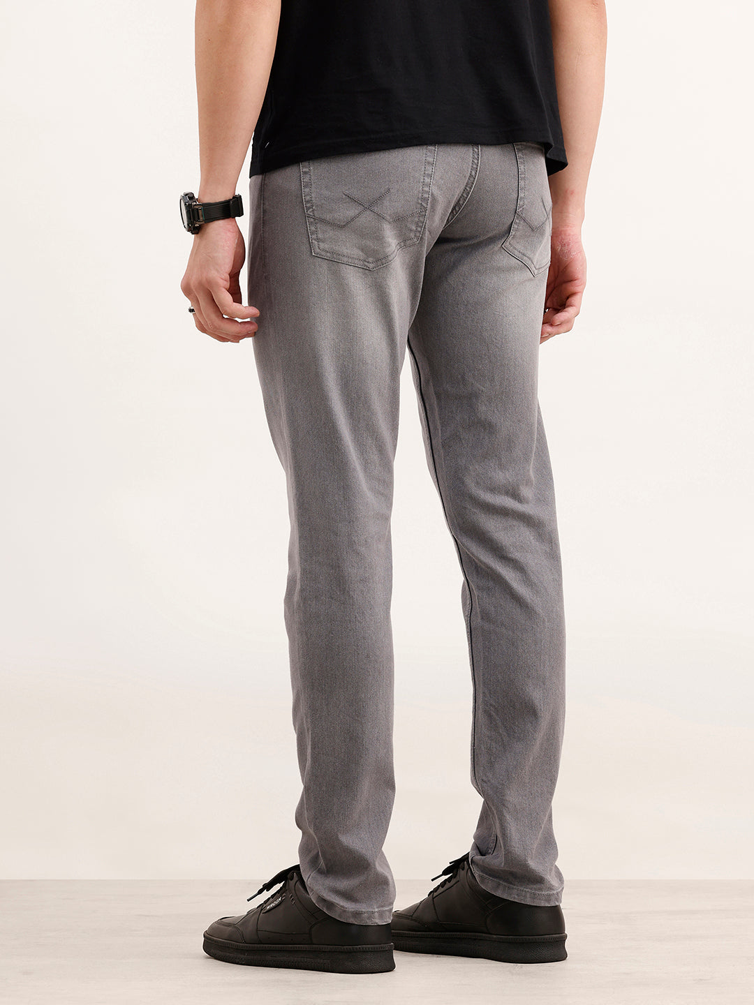 Solid Slim Fit Denim Jeans  | Grey