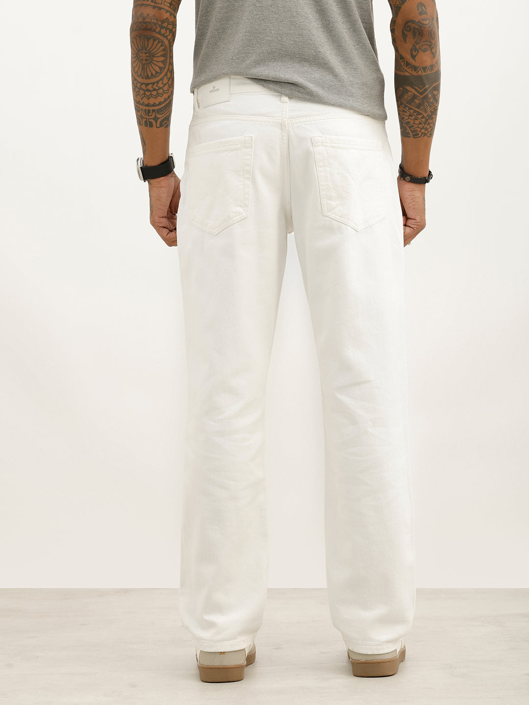 Solid Anti Fit Denim Jeans | White