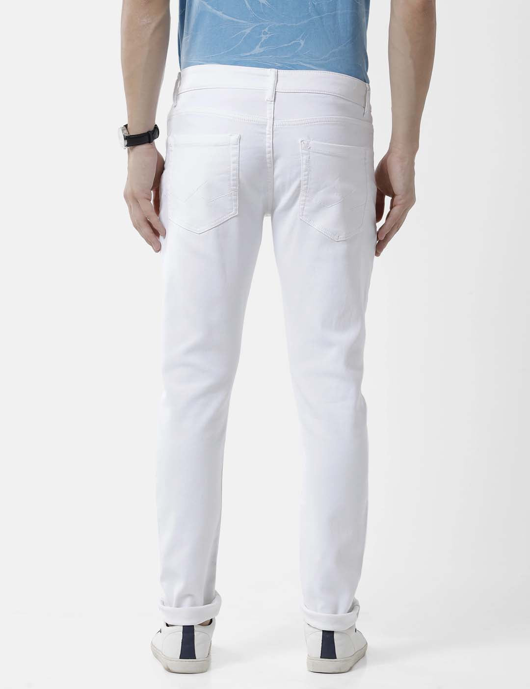 Sleek White Casual Jeans