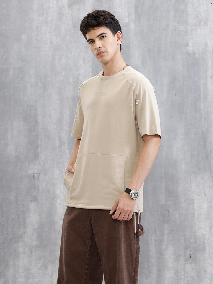 Raglan Sleeve Patch Pocket T-Shirt | Beige