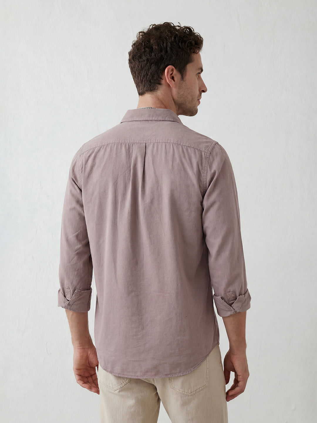 Slim Fit Double Pocket Shirt | Peach