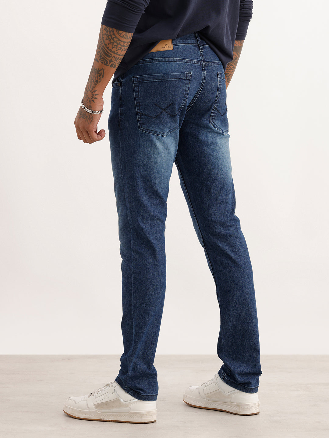 Washed Slim Fit Denim Jeans | Dark Blue