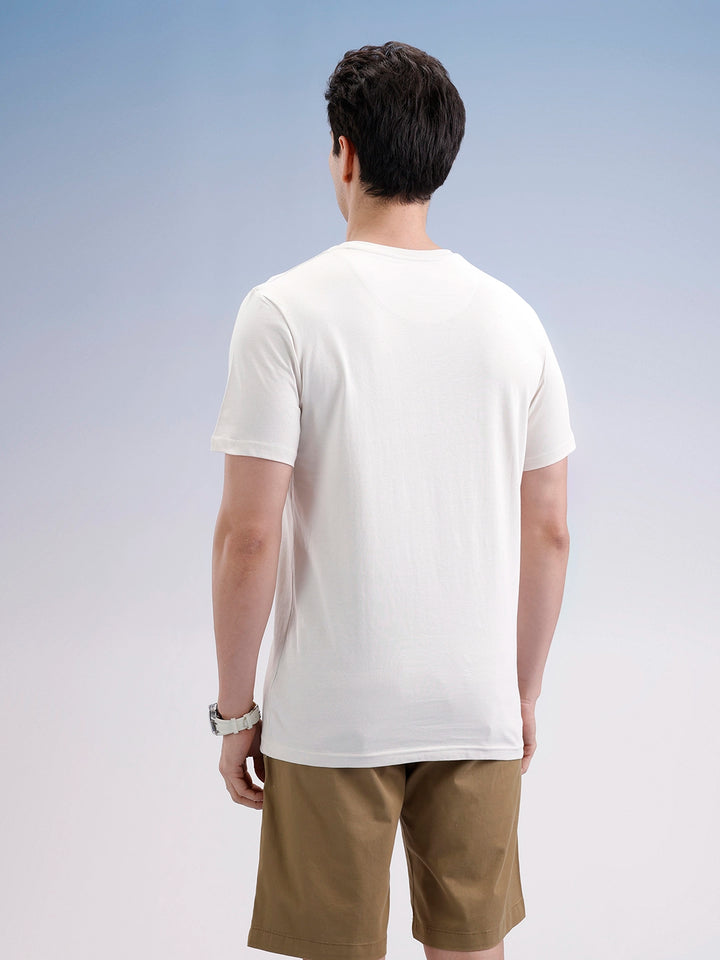 Slim Fit Classic Placement Printed T-Shirt  | Off White