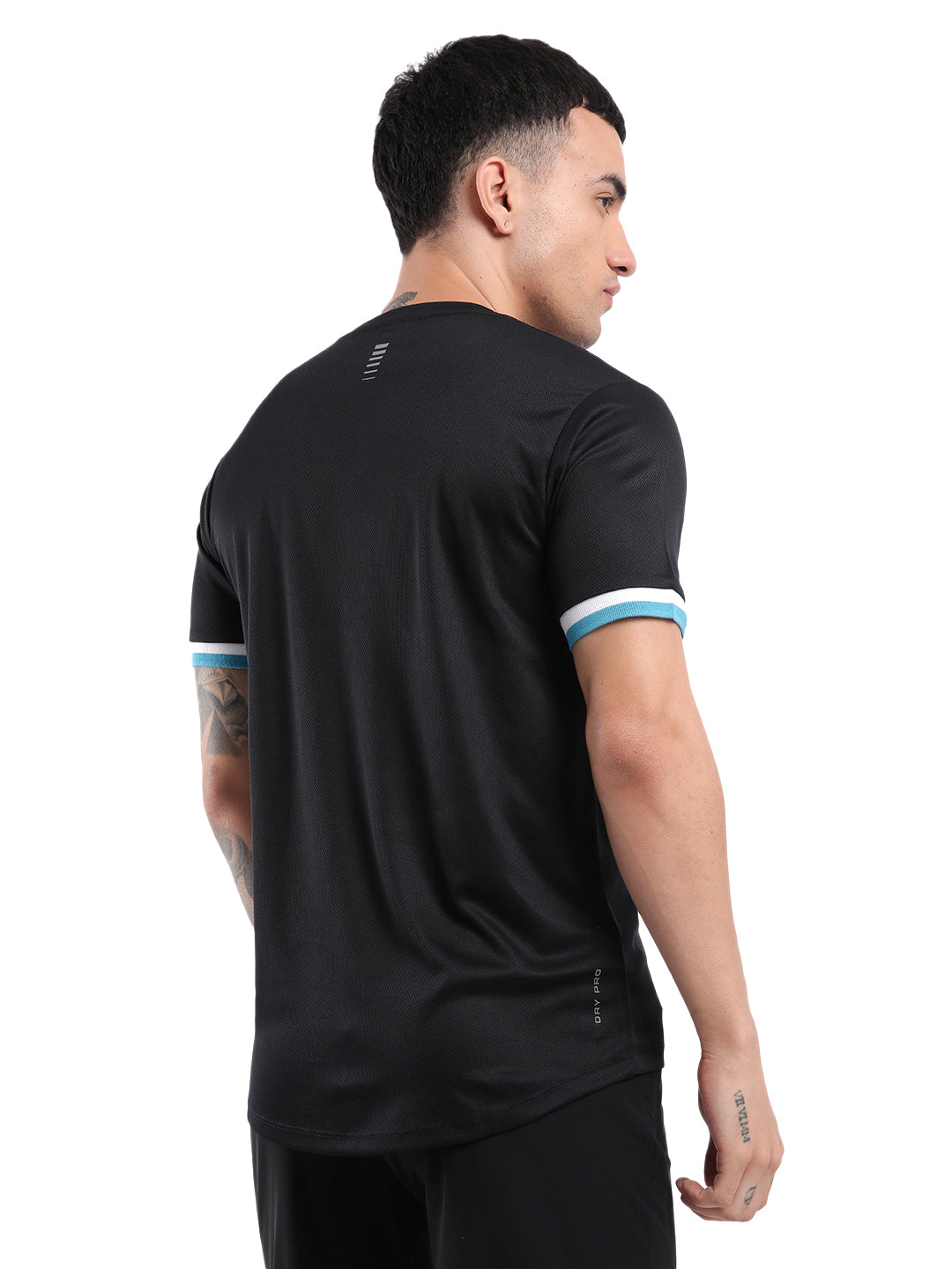 Premium Black Contrast Sleeve T-Shirt