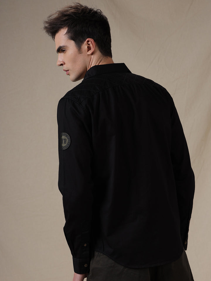 Wrogn Patch Technical Black Shirt