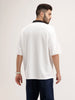 Oversized Striped Polo T-Shirt | White