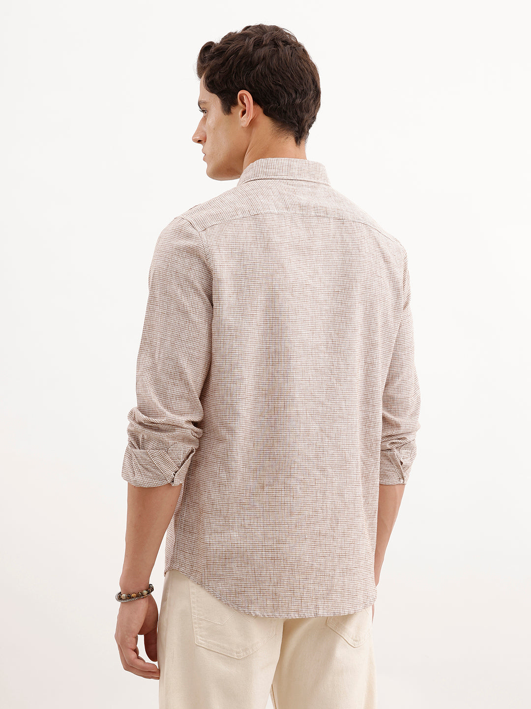 Regular Fit Checkered Shirt  | Brown