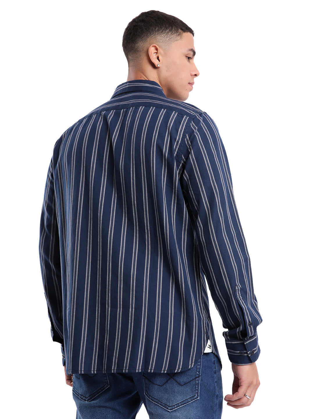 Striped Blues Casual Shirt