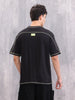 Contrast Detail Oversize T-Shirt I Black