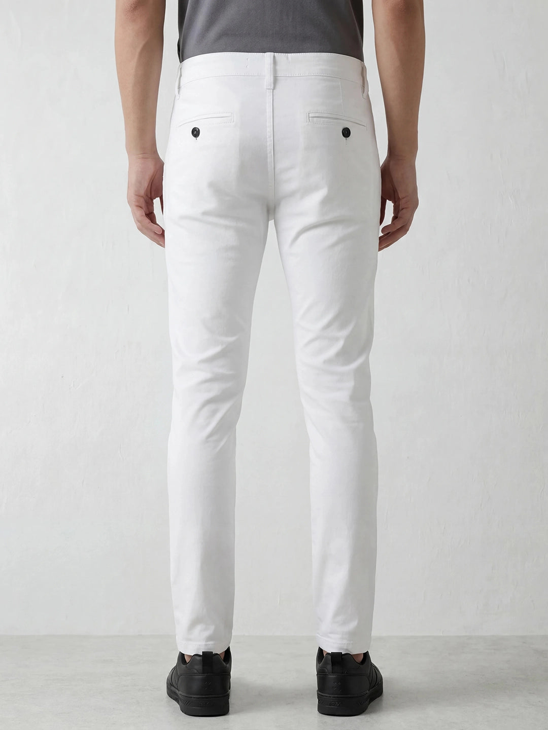 Solid Slim Fit Trouser | White