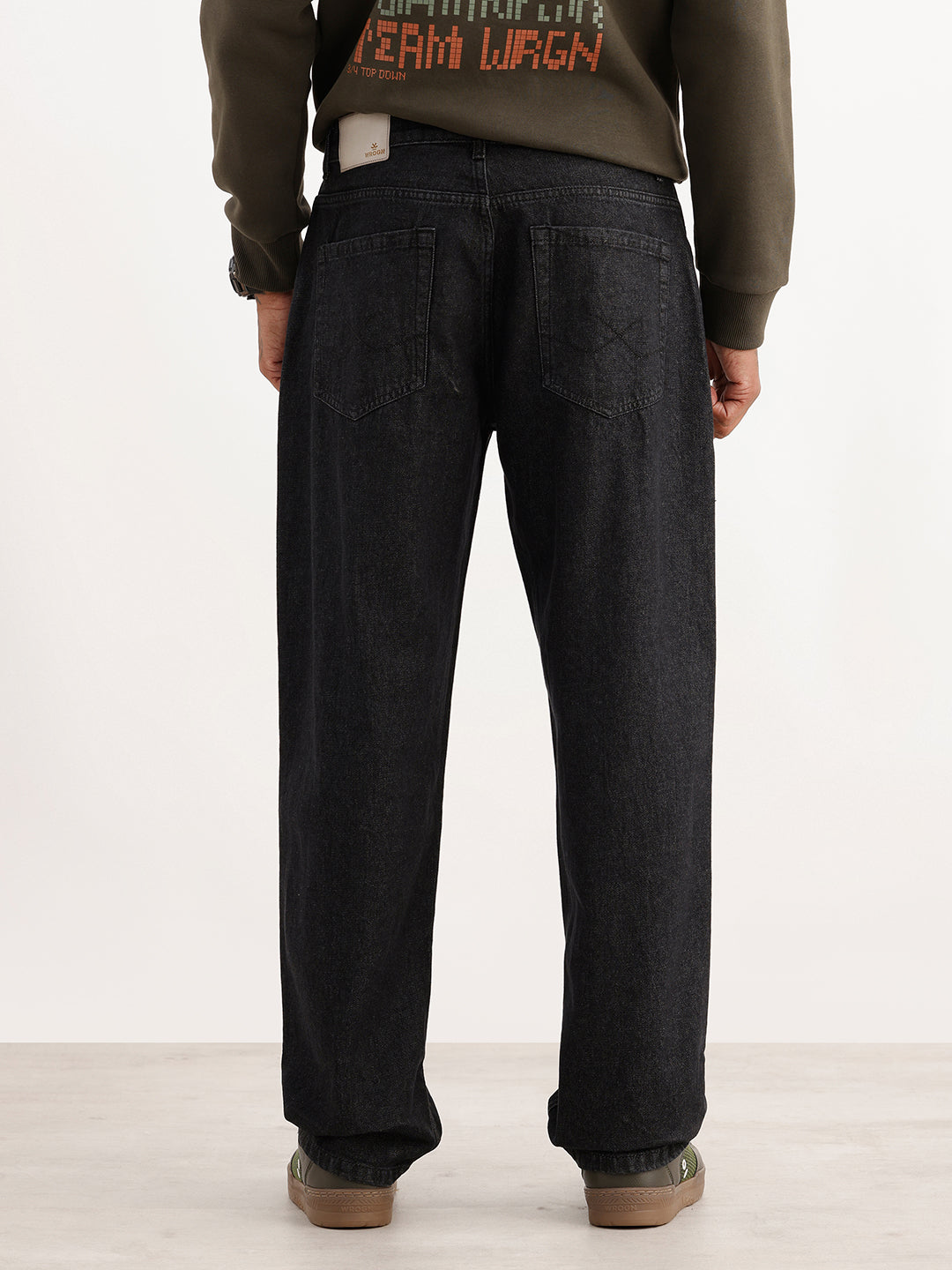Washed Loose Fit Denim Jeans | Black