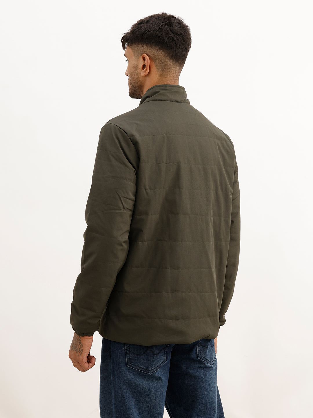 Classic Regular Fit Puffer Jacket | Green