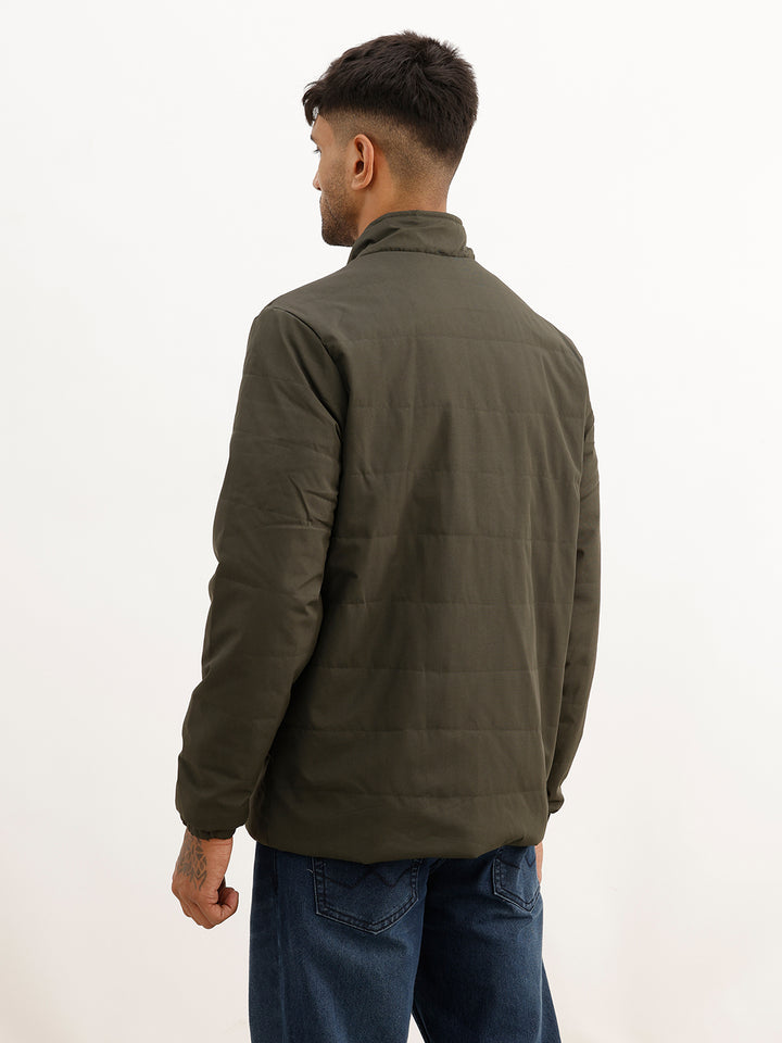 Classic Regular Fit Puffer Jacket | Green
