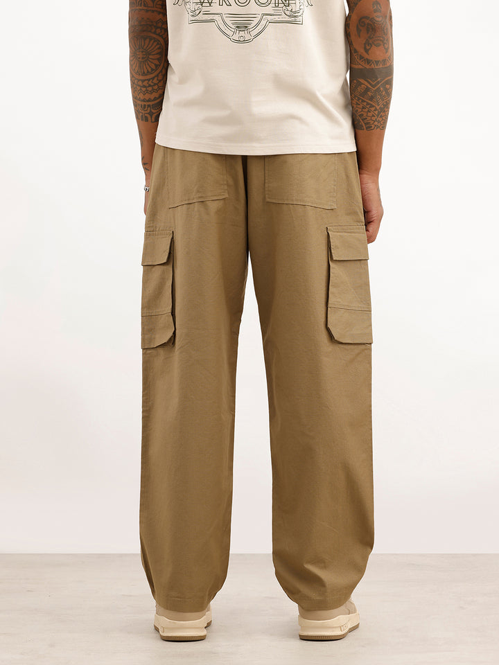 Classic Loose Fit Cargo Trousers | Olive