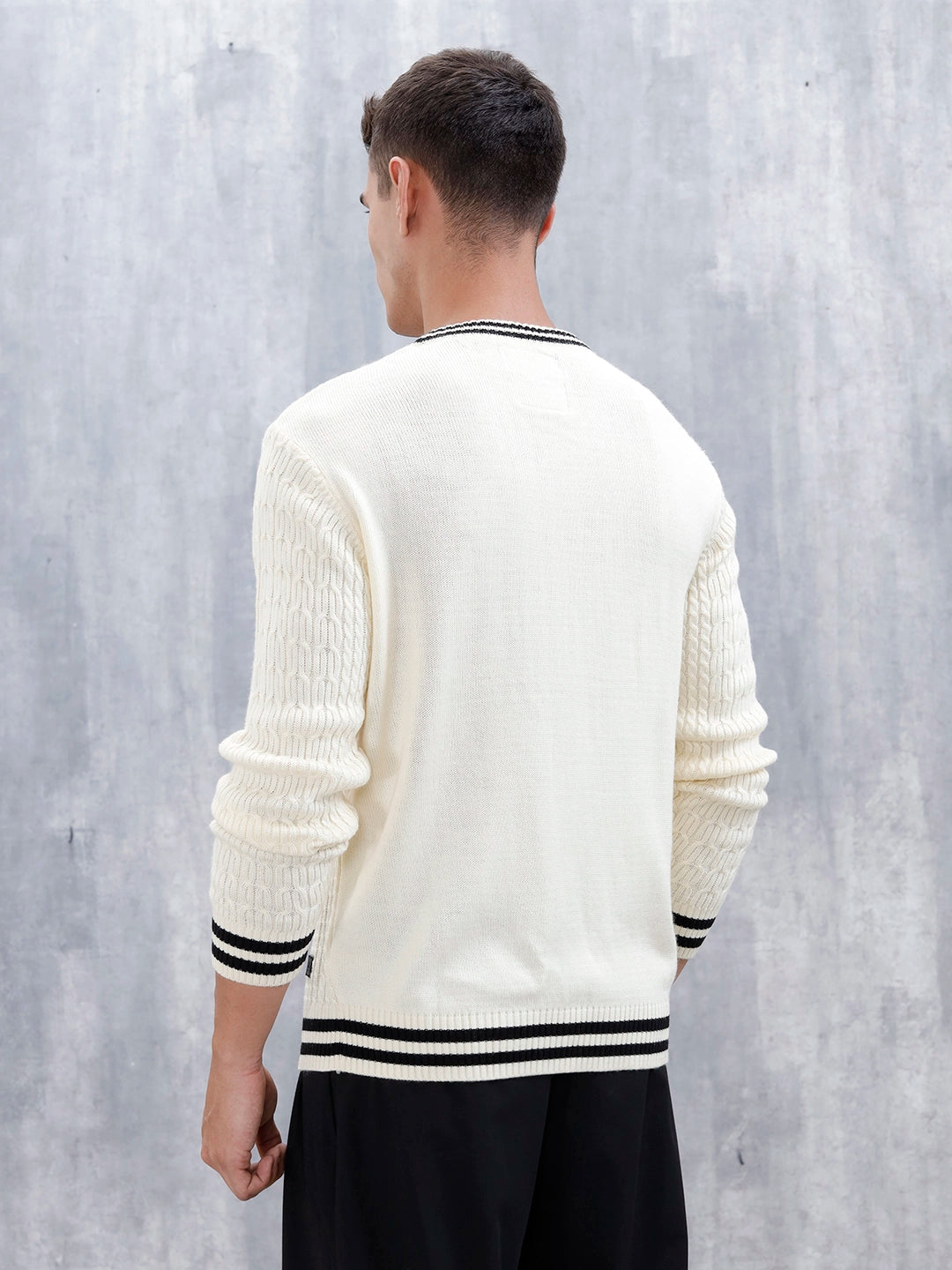 Men's Slim Fit Pullover | White