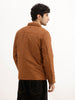 Solid Regular Fit Zipper Jacket | Brown