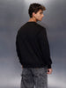 Minimal Script & Patch Sweatshirt | Black