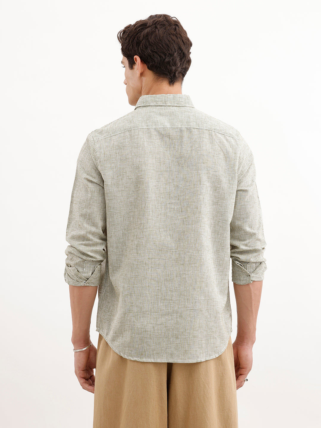Classic Regular Fit Chekered Shirt  | Green