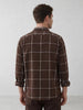 Slim Fit Checkered Shirt | Brown
