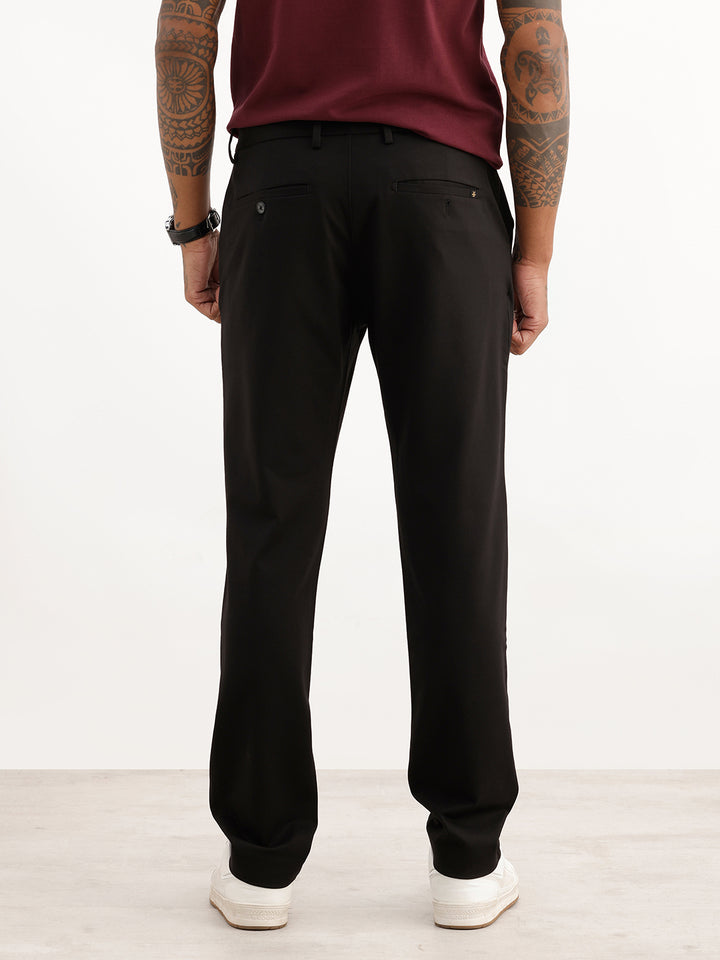 Classic Solid Slim Fit Trouser | Black
