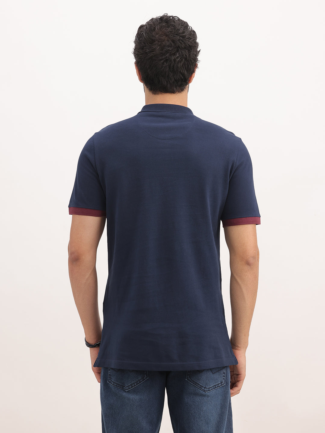 Classic Slim Fit Cut & Sew Polo T-Shirt | Navy Blue