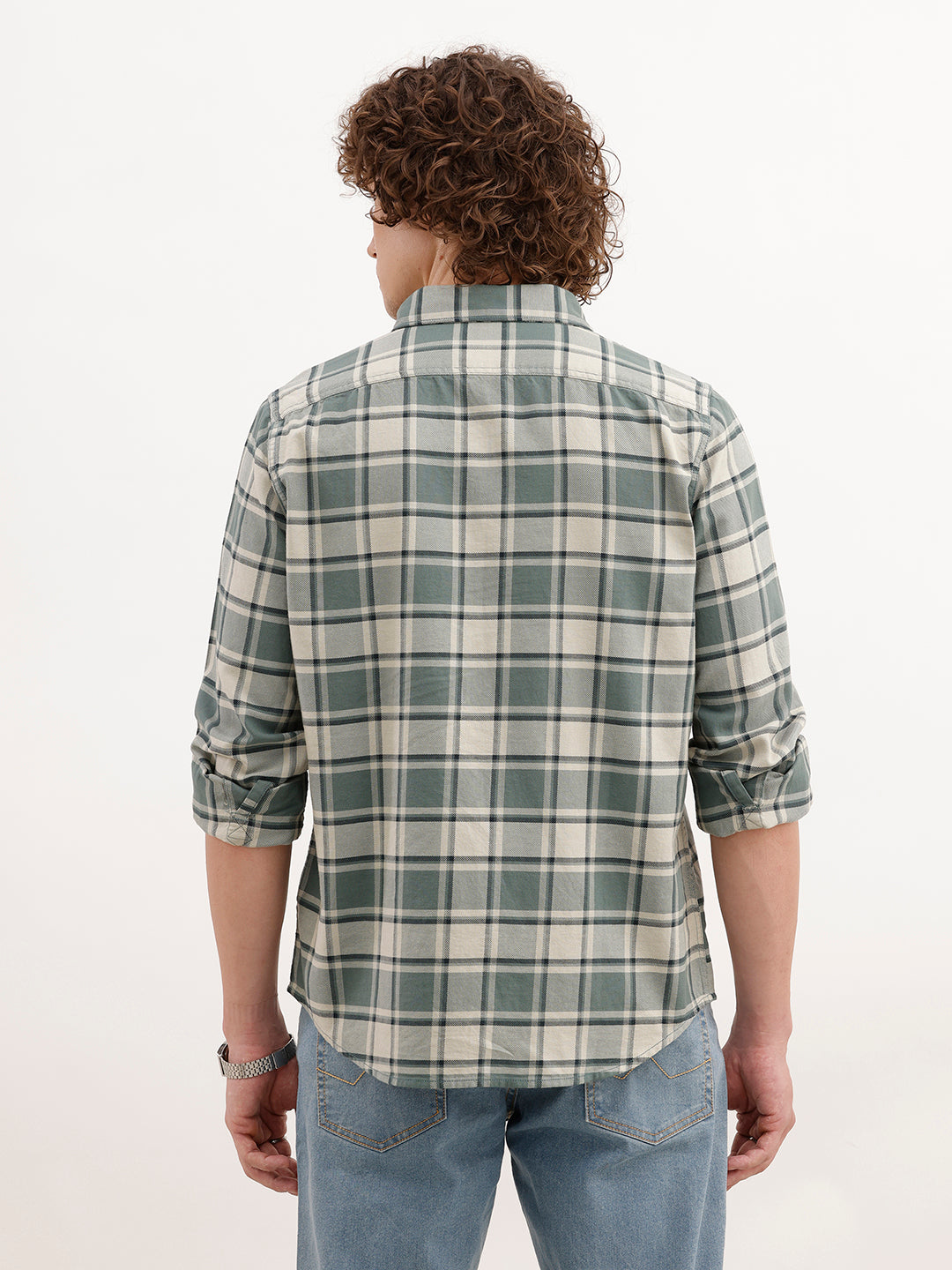 Regular Fit Checkered Shirt | Green