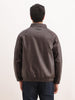 Solid Comfort Fit Zipper Jacket | Brown