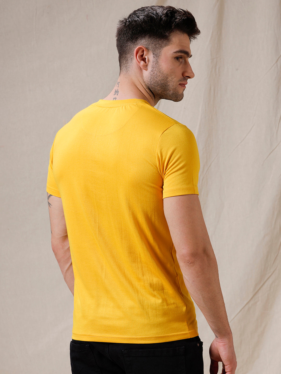 Basic Solid Yellow Wrogn T-Shirt